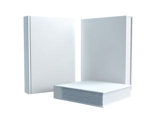 Open book mockup, blank white covers