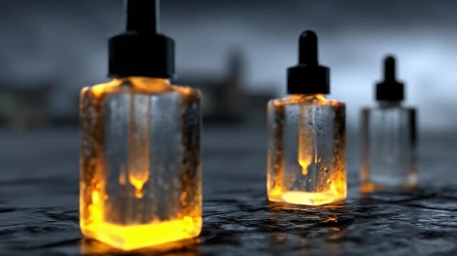 Illuminated dropper bottles