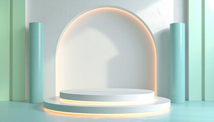 Modern pastel podium display