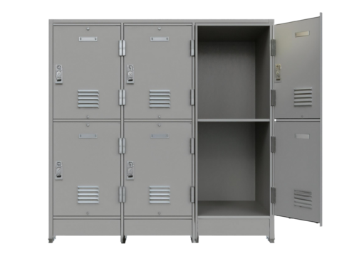Empty locker for storage isolated on a transparent or white background