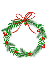 christmas wreath hand drawn illustration png
