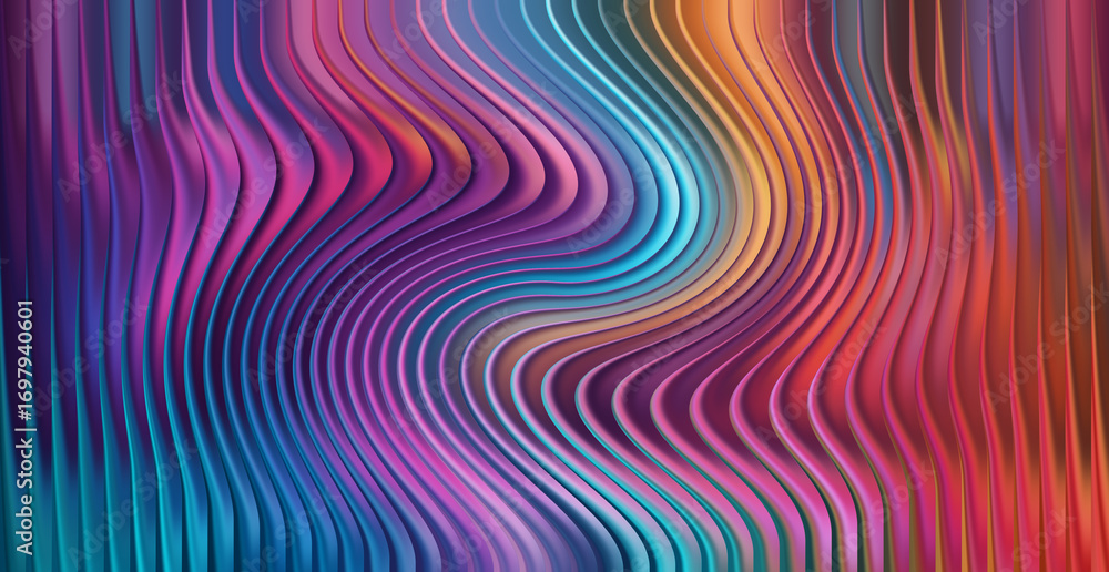 Poster colorful wavy lines create a vibrant and dynamic abstract background