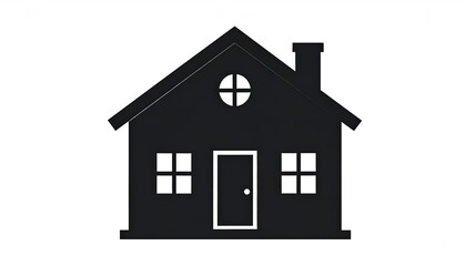 Simple black silhouette of a house