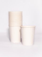 white plastic cups