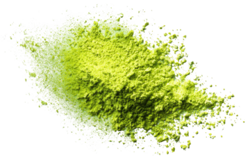 Bright lime green powder, spattered and textured