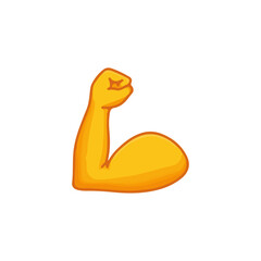 Biceps Flex Emoji – Fitness Gesture Icon Vector Illustration