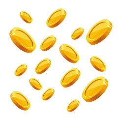 Gold Coin Burst – PNG Vector Illustration on Transparent Background