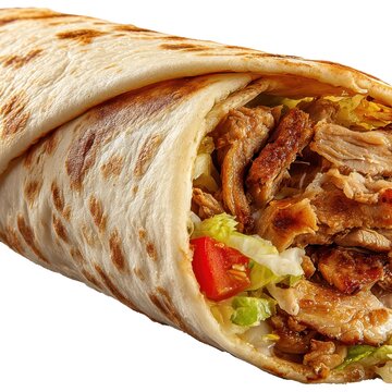 Delicious Chicken Wrap with Fresh Vegetables, Flavorful Sauces, and a Soft Tortilla, Perfect for a Quick Meal or Snack on the Go
