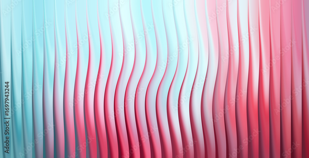 Poster abstract background with wavy lines in pink and blue color combination