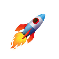 Rocket Emoji Icon &ndash; Vector Space Ship Illustration Isolated on White