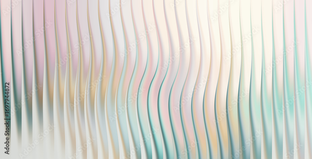 Poster abstract background with wavy lines in pastel gradient colors backdrop design