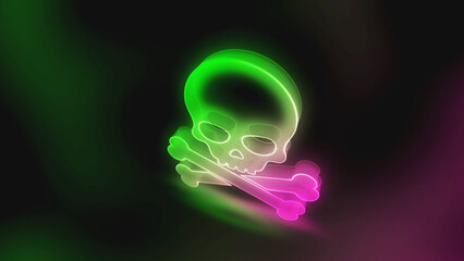 Skull danger symbol glass style