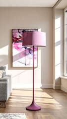 Modern pink floor lamp in living room