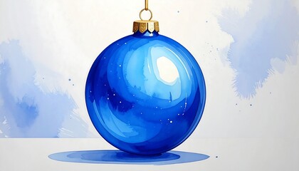 A vibrant blue Christmas ornament
