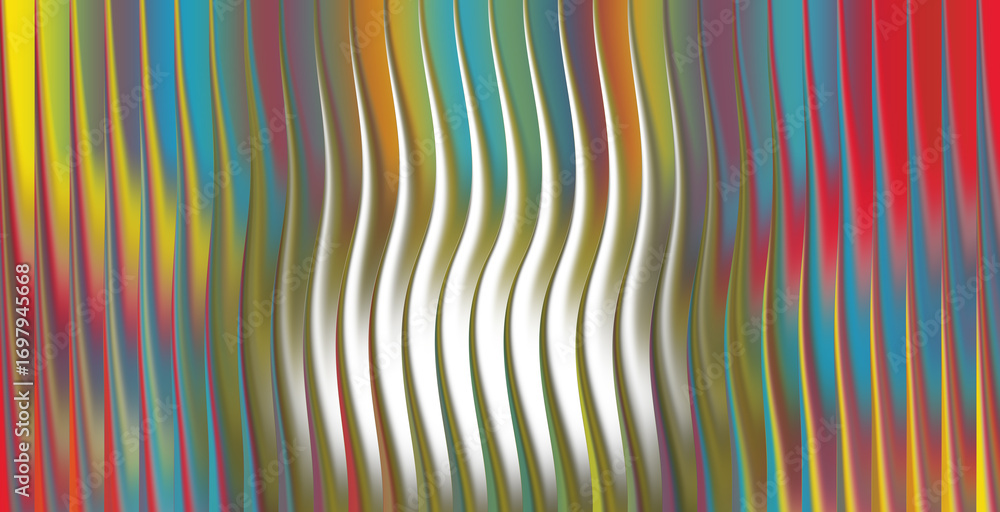 Poster colorful abstract background with vertical lines and wavy shapes design