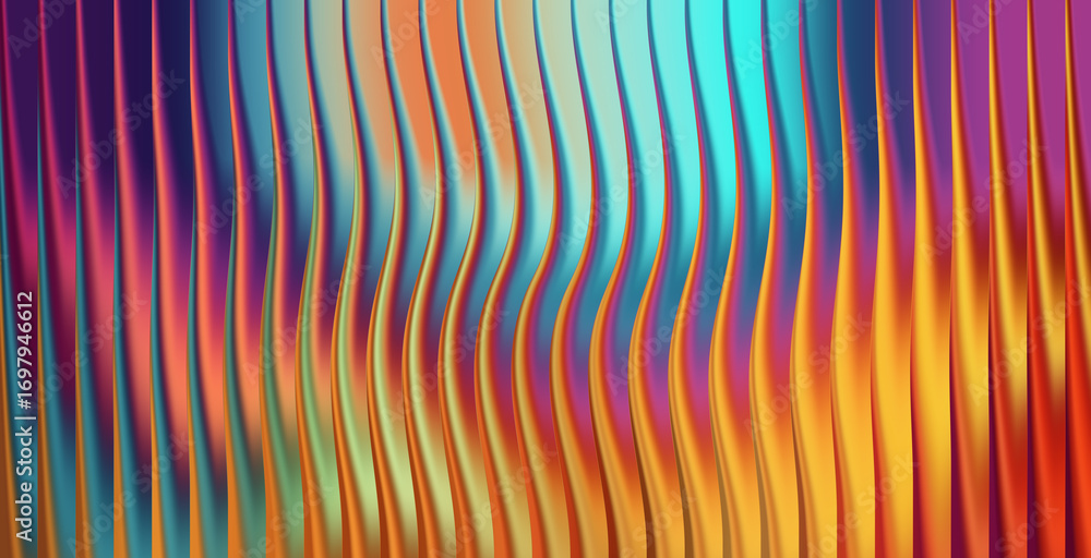 Poster abstract background with colorful vertical lines and a wavy pattern design