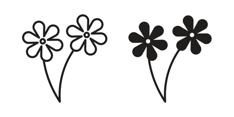 two flowers icon symbol for logo, web, app designs.