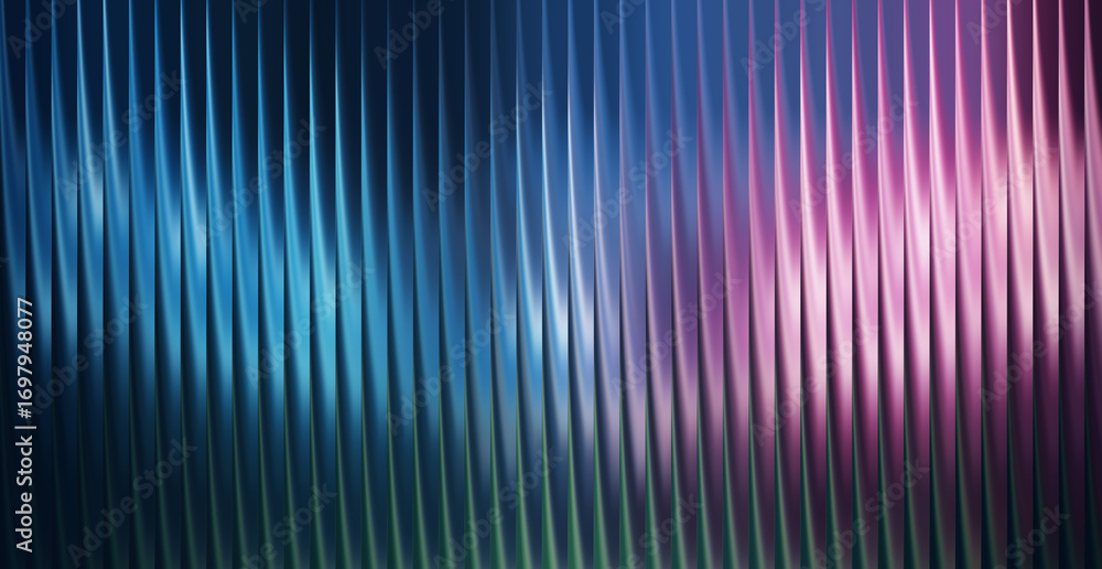 Poster abstract background with vertical lines and gradient of blue, pink and green