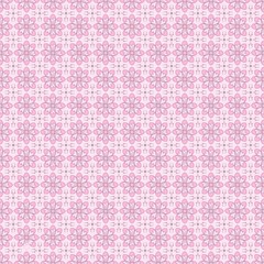 Seamless Mandala Floral Pattern on Pink Background
