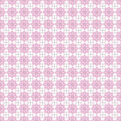 Seamless Mandala Pink Floral Pattern on White Background