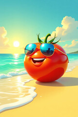 tomato on the beach