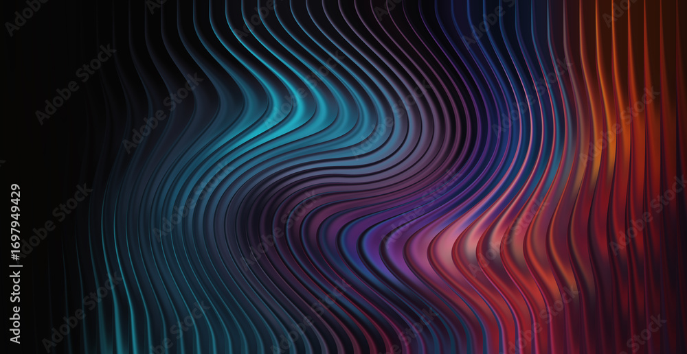 Poster abstract wavy lines in vibrant colors creating a mesmerizing and dynamic pattern