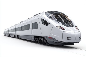 Fototapeta premium Modern high-speed train on white background