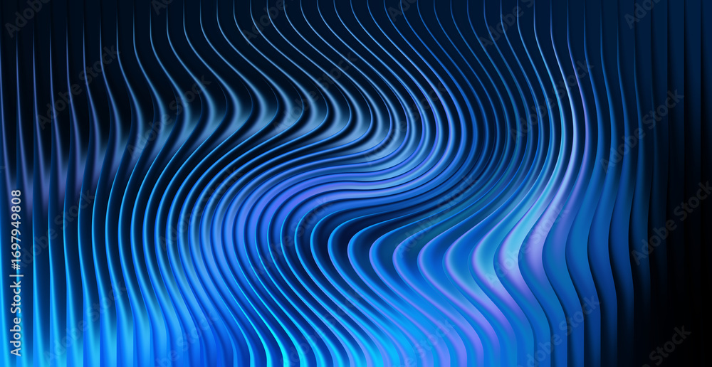 Poster abstract blue wavy lines create a modern and dynamic background design