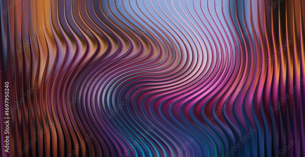 Poster abstract dark background with wavy lines and vibrant color gradient effect