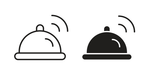 Reception bell icon symbol for logo, web, app designs.