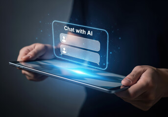 Person using AI chat interface
