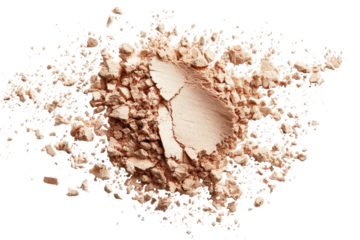 Light beige powder, cracked and scattered