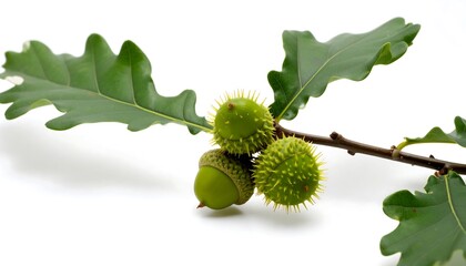 Oak branch with acorns