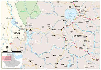 Grand Ethiopian Renaissance Dam map, Ethiopia