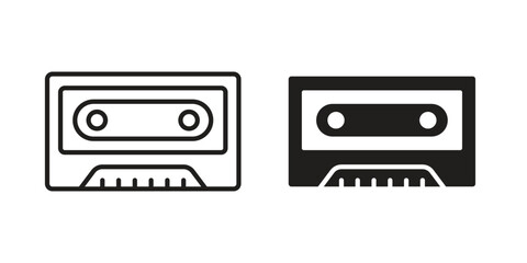 Old Cassette icon symbol for logo, web, app designs.
