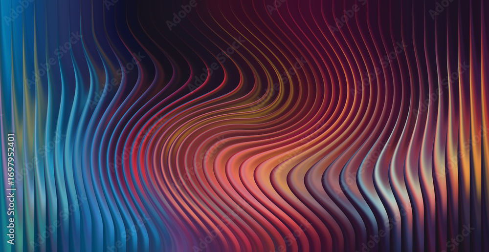 Poster abstract colorful background with wavy lines and blurred texture effect