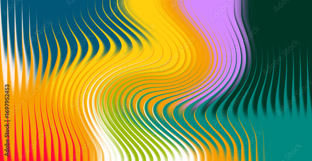 Poster abstract colorful background with wavy lines and blurred texture effect