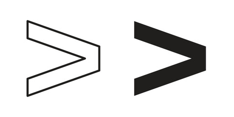 Is greater than icon symbol for logo, web, app designs.