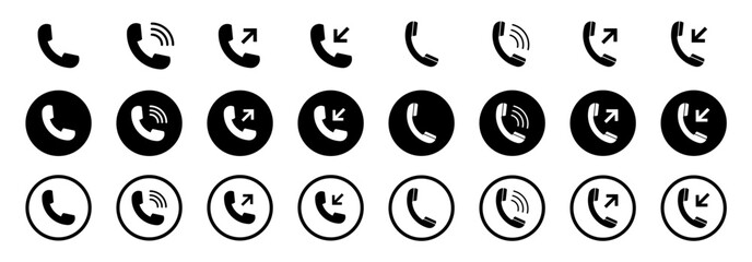 Phone icon. Telephone icon symbol. Received or finished conversation icon. Vector illustration