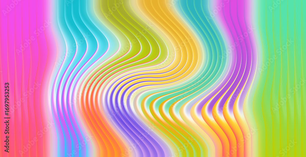 Poster colorful wavy lines create a vibrant and dynamic abstract background design