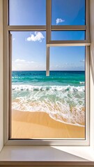 Ocean view from a window (1)