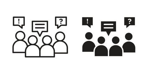 Group discussion icon symbol for logo, web, app designs.