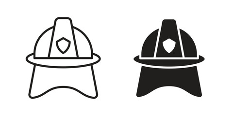 Firefighter helmet icon symbol for logo, web, app designs.