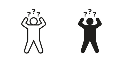 Crazy human icon symbol for logo, web, app designs.