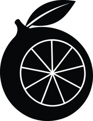 Black Lemon Silhouette On White Background