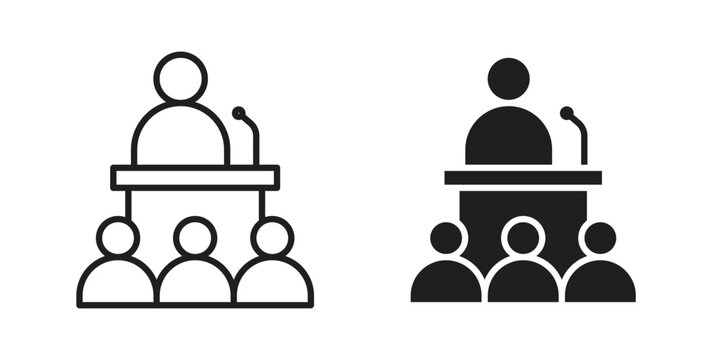 Convention icon symbol for logo, web, app designs.