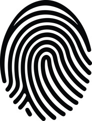 Black Fingerprint Silhouette On White Background