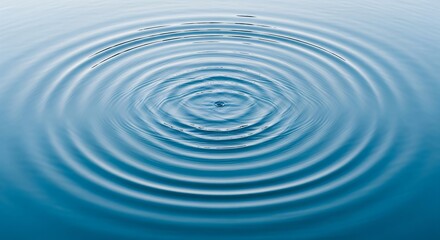 Abstract Blue Water A detailed depiction of an abstract concentric ripple in calm blue water with an overhead view