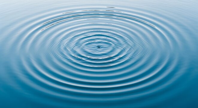 Abstract Blue Water A detailed depiction of an abstract concentric ripple in calm blue water with an overhead view
