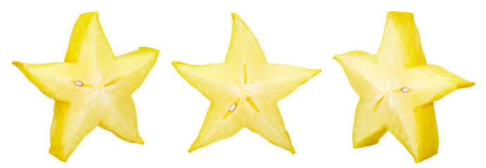 Set of star fruit slice isolated